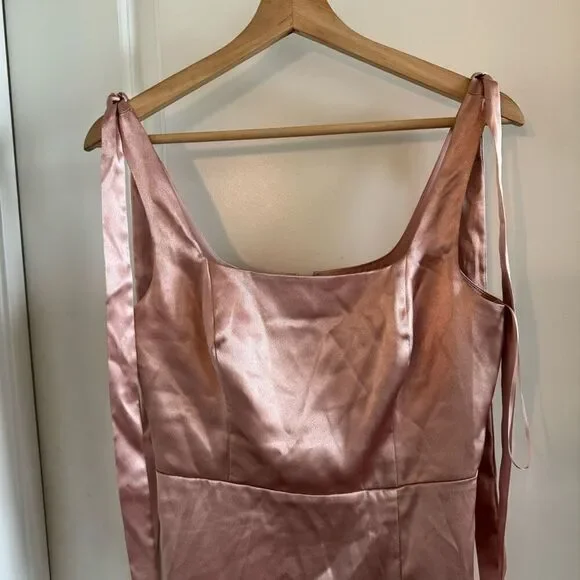 rose gold convertible dress Rose Gold Printed Maxi Dress with Criss Cross Back main image 1